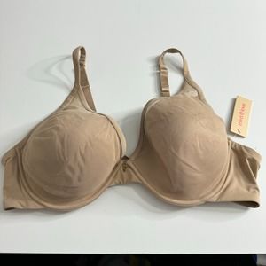 NWT THIRDLOVE 24/7 Classic Uplift Plunge Bra Nude Tan 42C